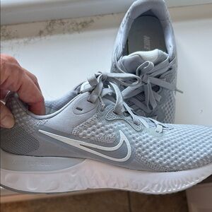 Nike Light Grey Mesh React Running Shoes
